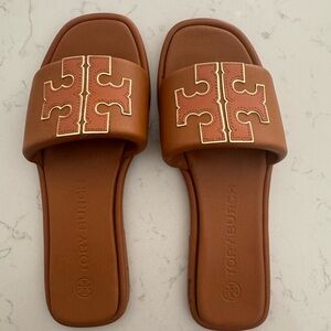 Tory Burch Tan Slide Sandals